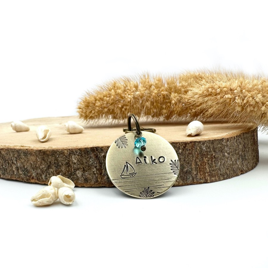Hundemarke „Aloha“ – tropisch, handgemacht & personalisiert