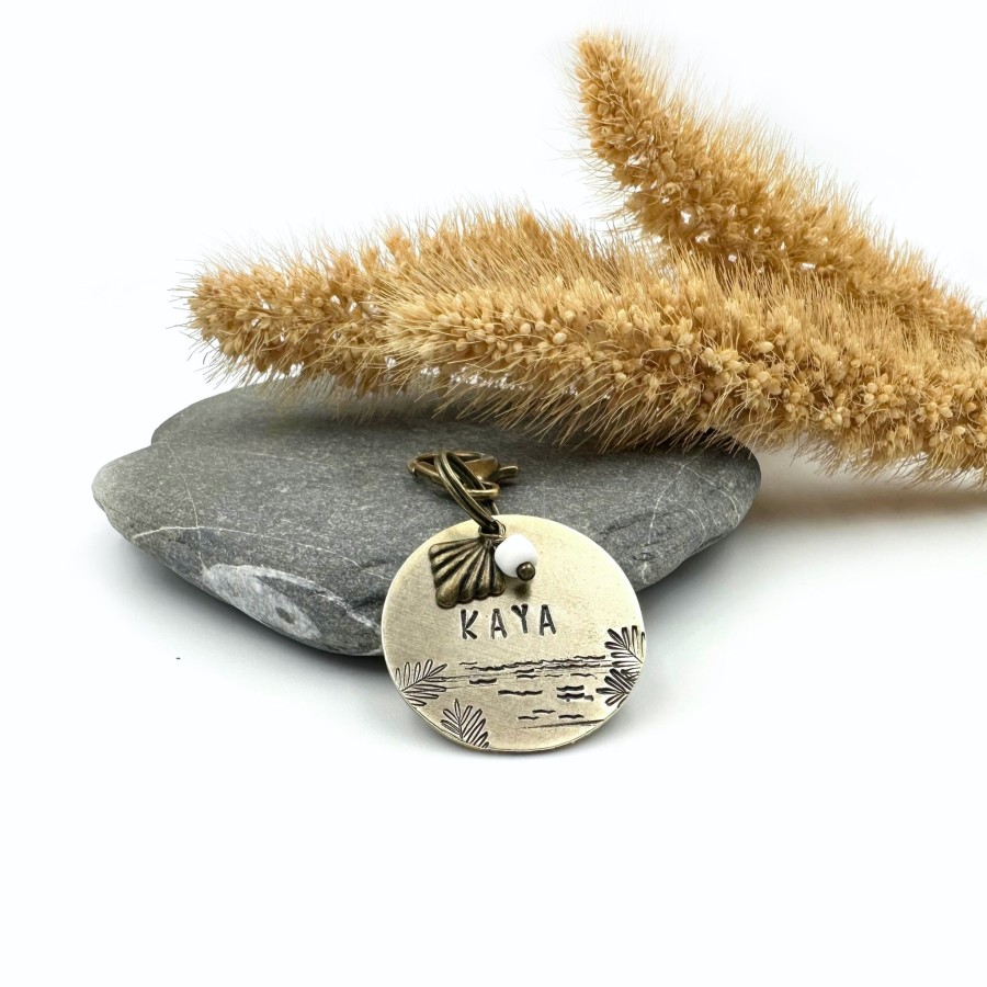 Hundemarke „Kaya“ – handgestempelt & inspiriert vom Inselfeeling