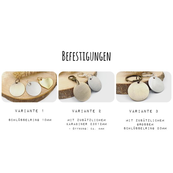 Hundemarke Binja aus Messing – mit Gravur & Zieranhängern