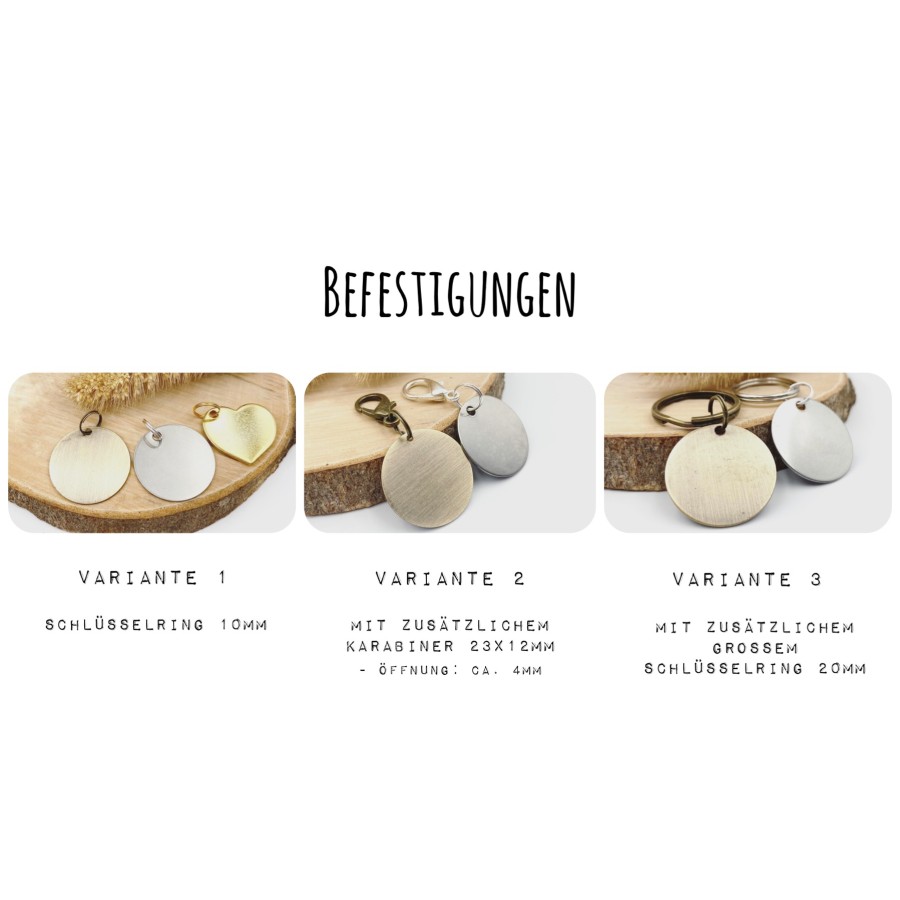 Hundemarke Binja aus Messing – mit Gravur & Zieranhängern
